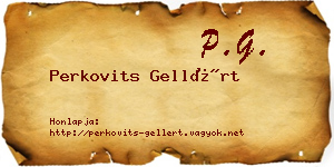 Perkovits Gellért névjegykártya